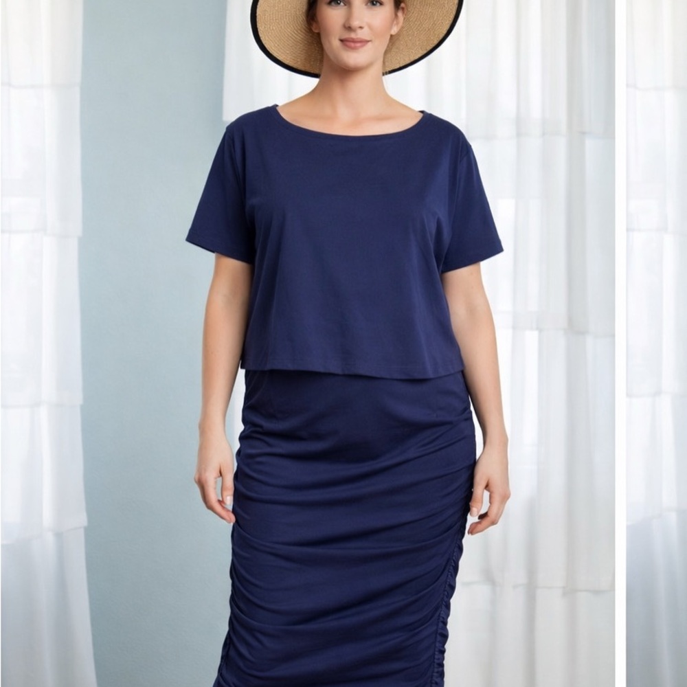 Isabel Maternity 2 piece Navy Skirt Set Size XXL